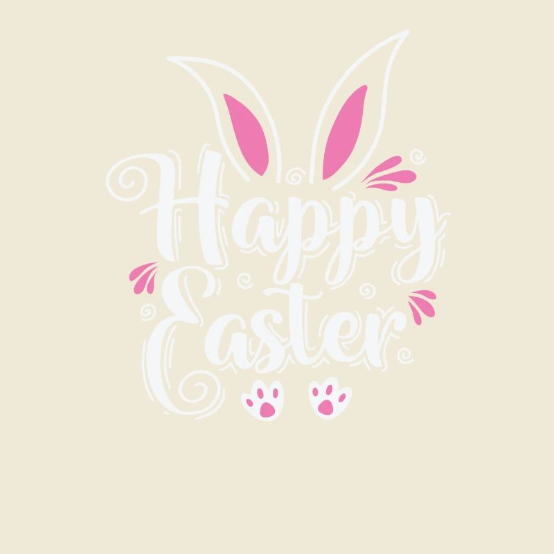 Happy Easter Bunny Colorful Easter Eggs