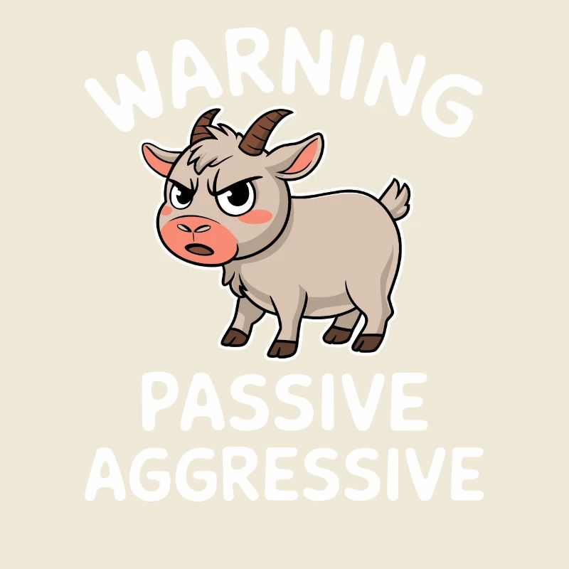 Caution Passive Aggressive Funny Goat