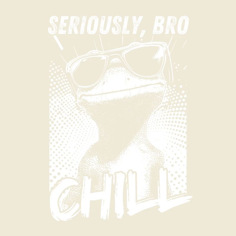 Seriously Bro Chill Lizard Retro Meme