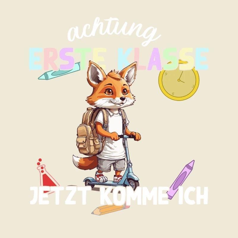 Fuchs Schulanfang Erste Klasse Einschulung