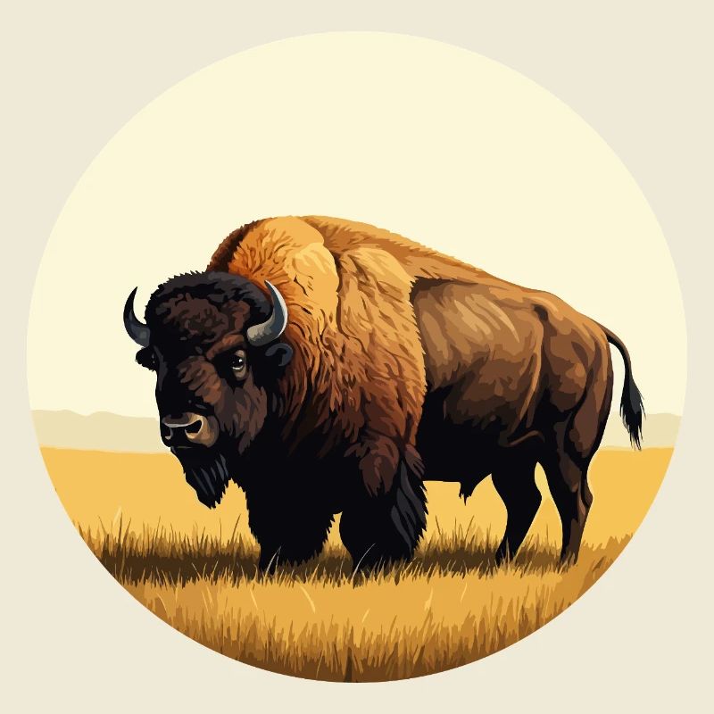 Bison dans la prairie