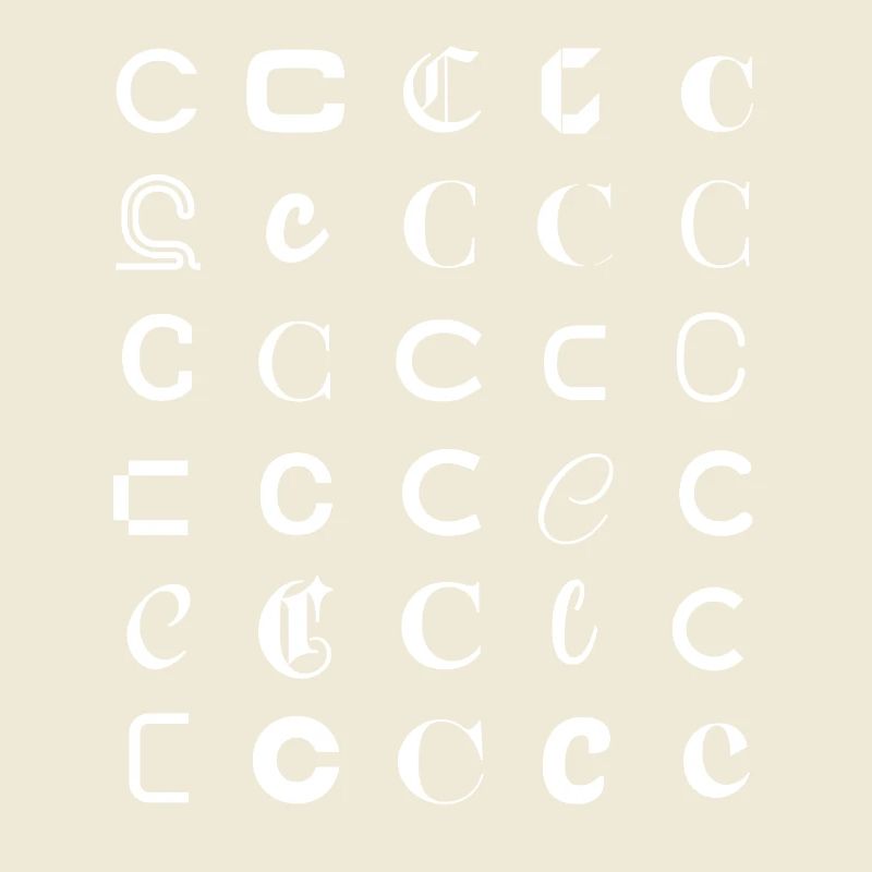 Typography C Glyphs Monogram Set