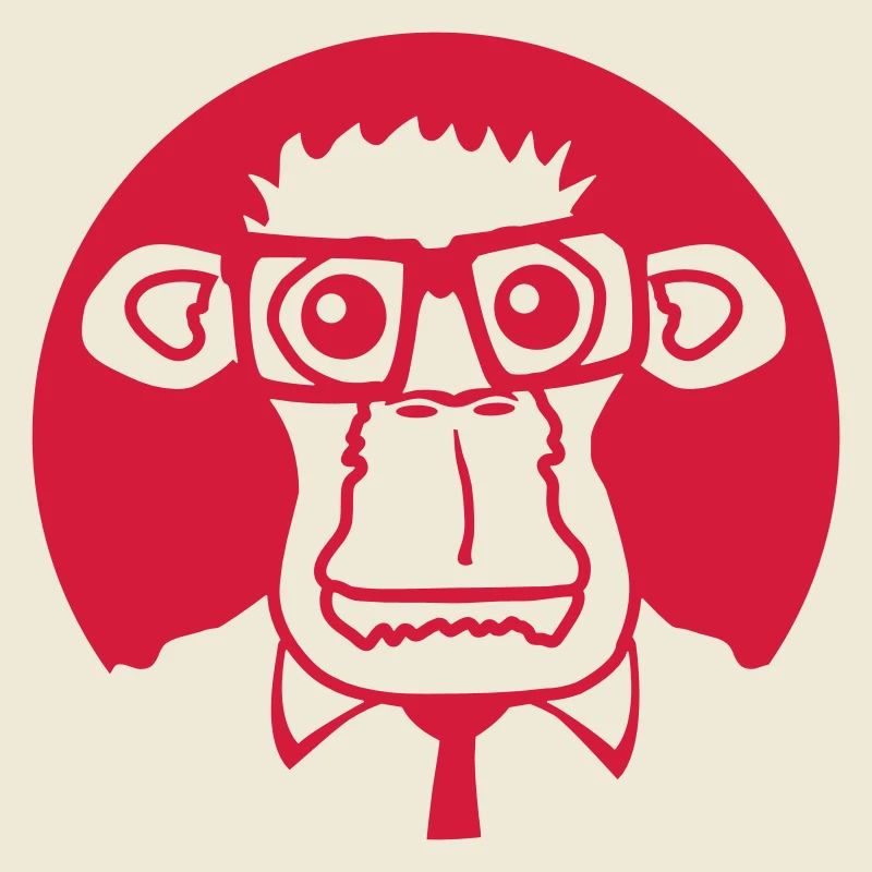 Smart Nerd Monkey Head Horn-Rimmed Glasses Geek Face