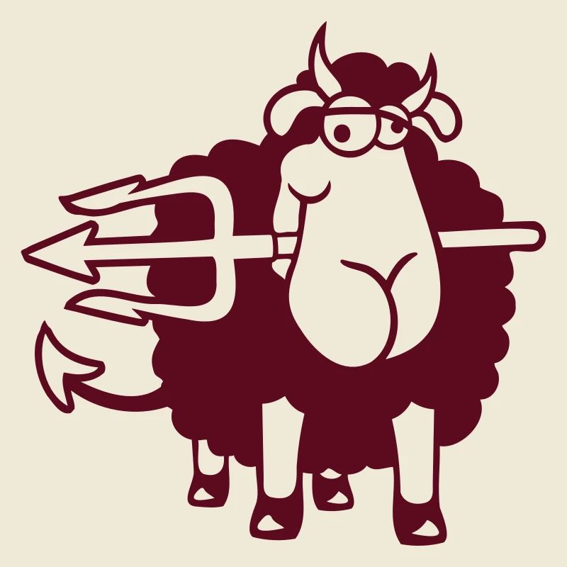 Sheep Devil Satan Hell Evil Trident Horns Cool