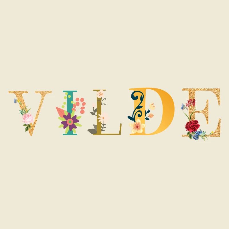 Le nom de VILDE est décoré de fleurs