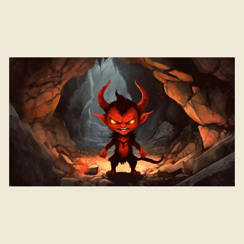 evil devil - young cute little monsters