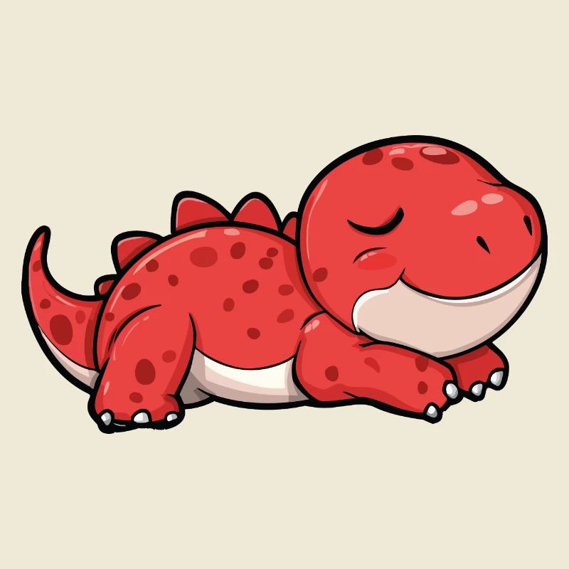 Roter Dinosaurier - hält ein Mittagsschläfchen
