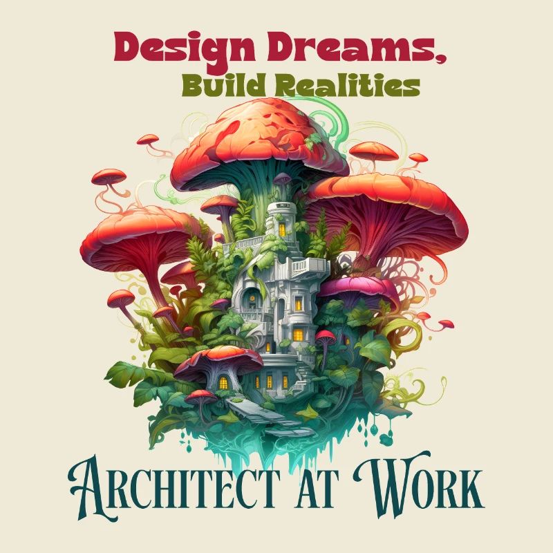 Architect engineer at work funny illustration