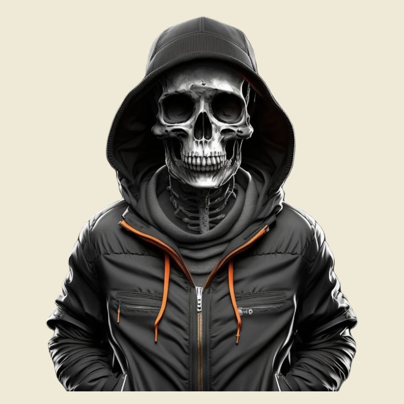 Skelett mit Pullover