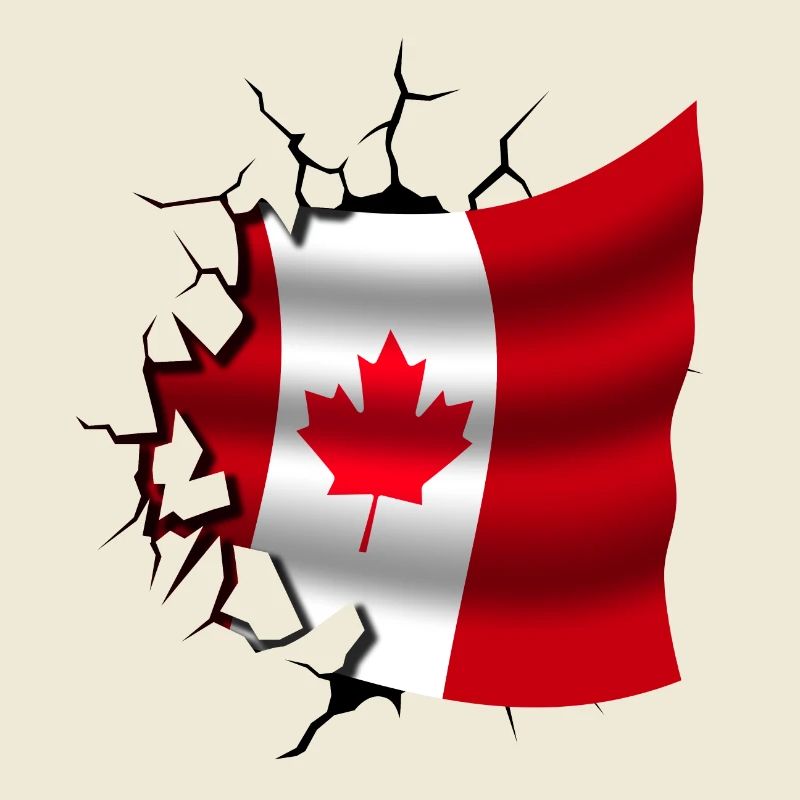 Drapeau du Canada - Canada - Drapeau Broken Design
