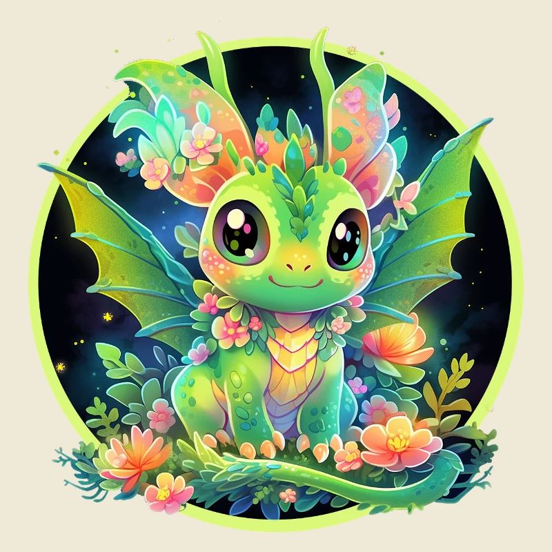 Dragon Vert du Cercle de Fleurs
