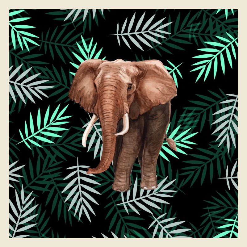 Palmen-Muster, Elefant Palm Pattern, Elephant