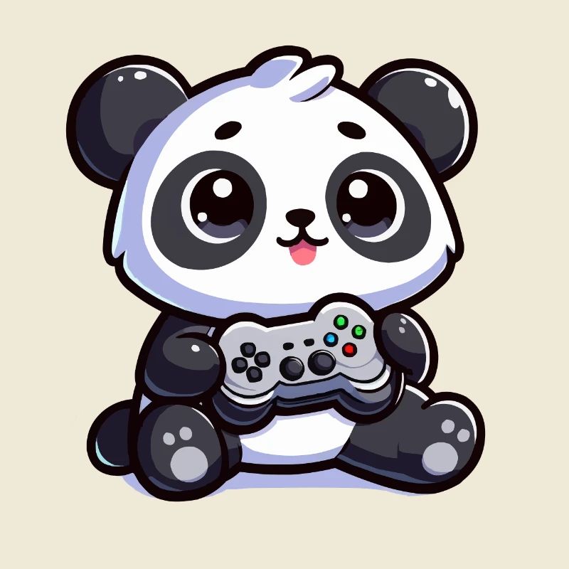 Süßer Panda mit Controller