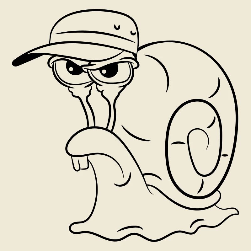 Escargot drôle mal