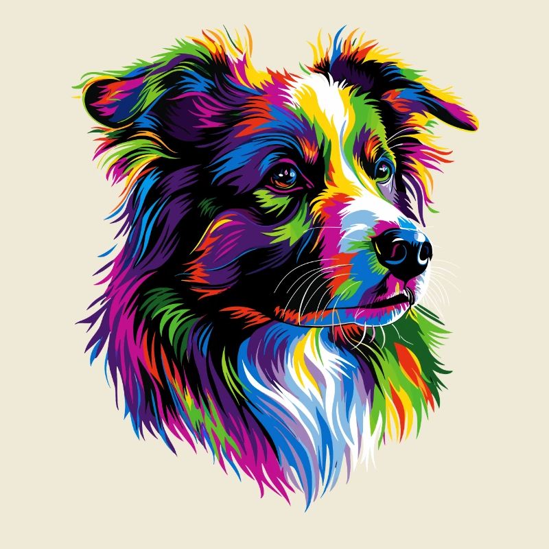 Australian Shepherd Bunte Farben Pop Art Aussie