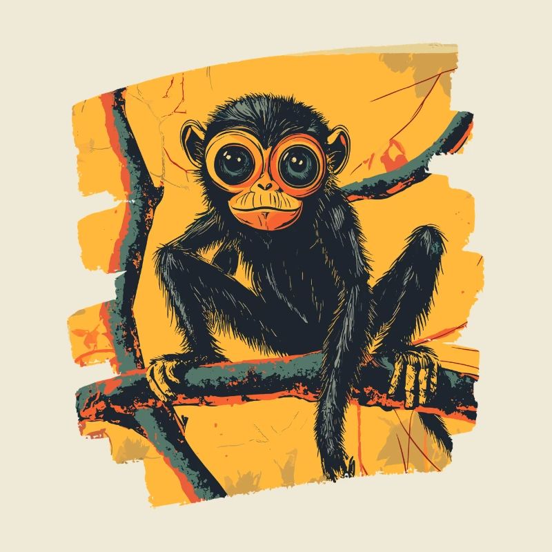 Singe araignée rétro