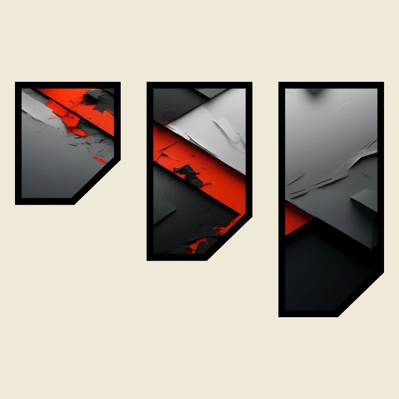 Abstract Red and Grey Tearing Pattern