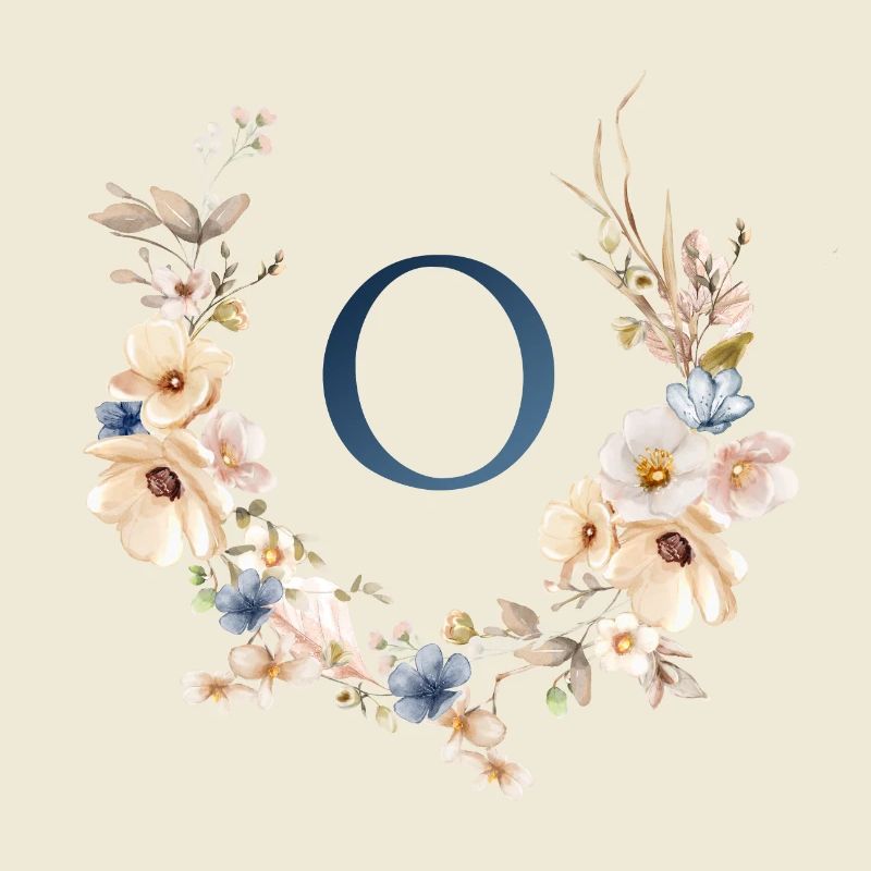 V monogramme, Floral, Boho
