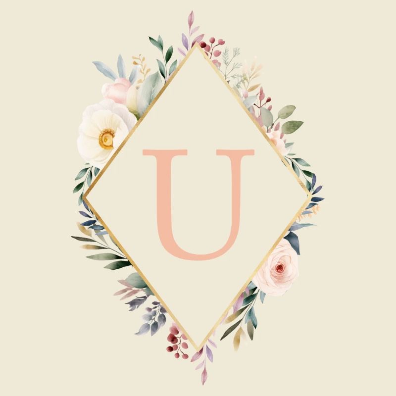 U monogramme, Floral, Boho