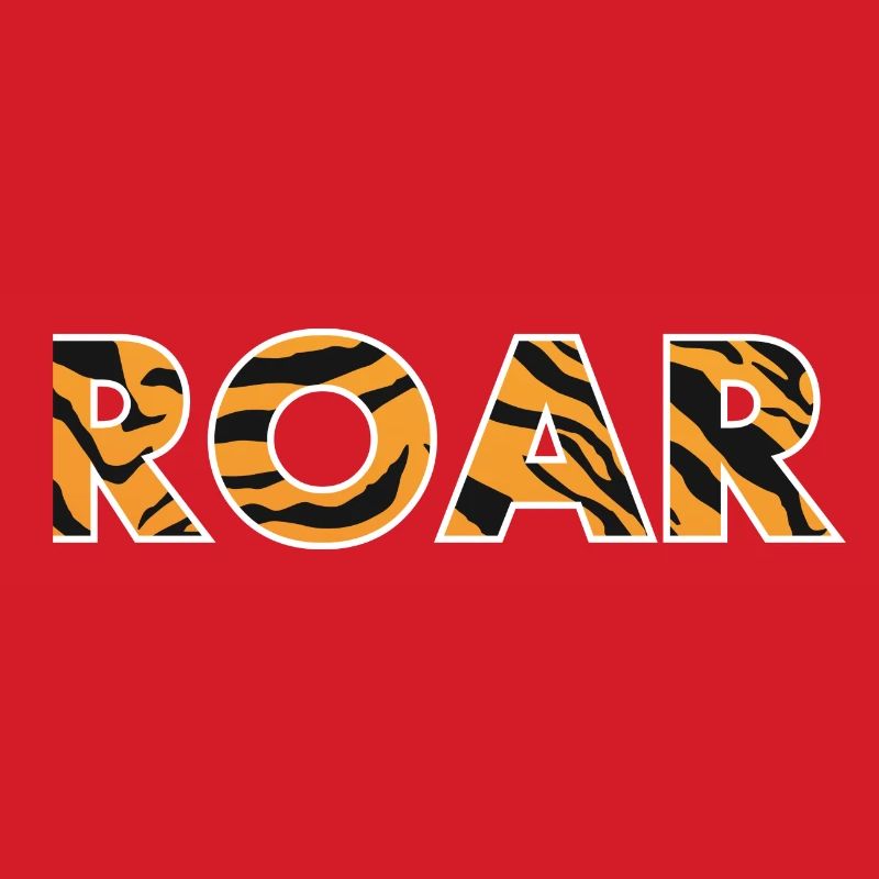 ROAR roar lettering tiger pattern stripes