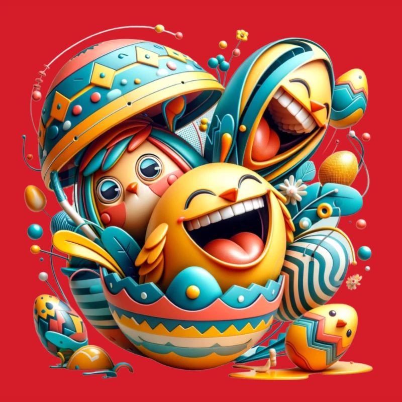 Conception graphique de Pâques dans le style Mixed Dimensions