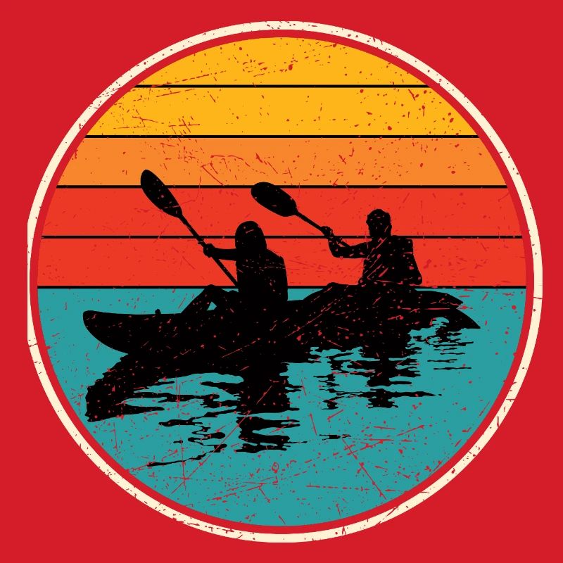 Sunset Kayak Duo Circle