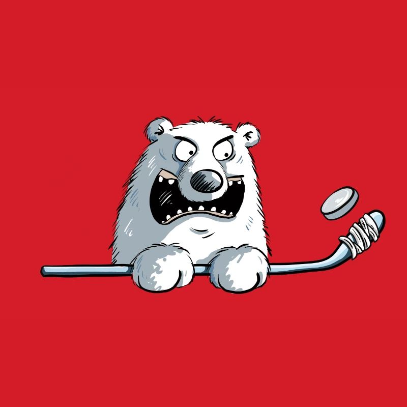 Cooler Eisbär Mit Eishockeyschläger I Eishockey