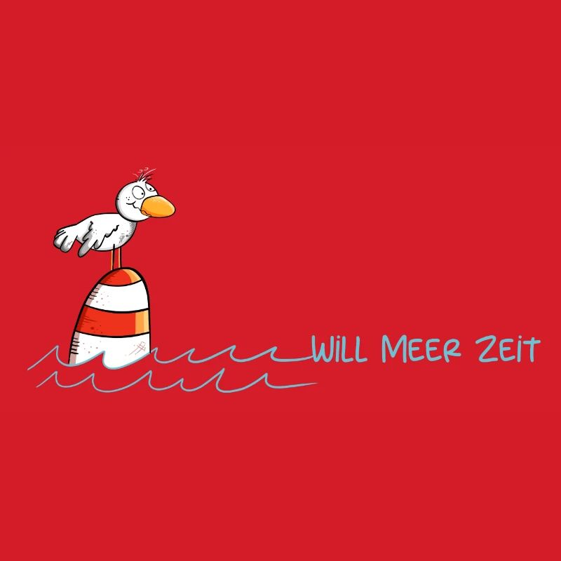 Drollige Möwe Will Meer Zeit