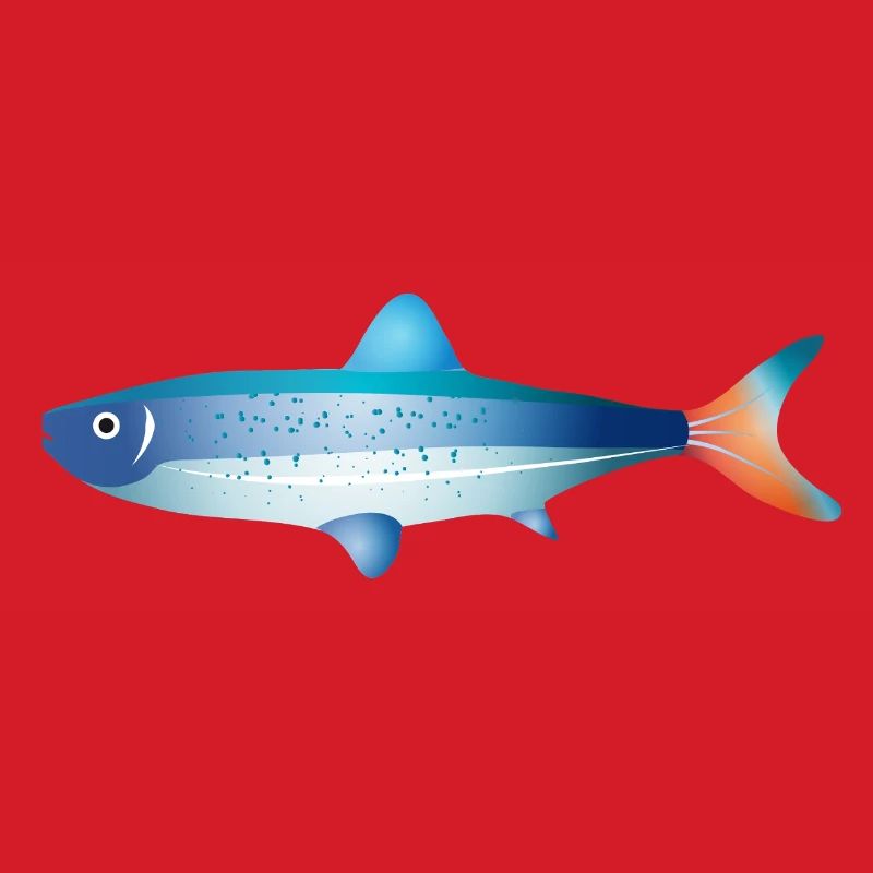 Blue Fish with Gradient and Dots