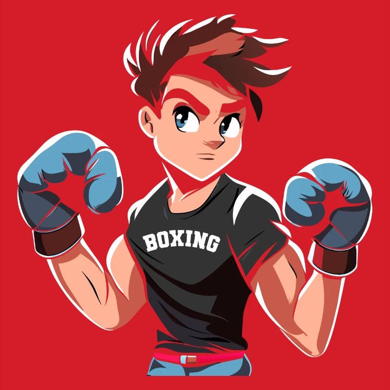 Conception de boxe adolescente avec des gants de boxe
