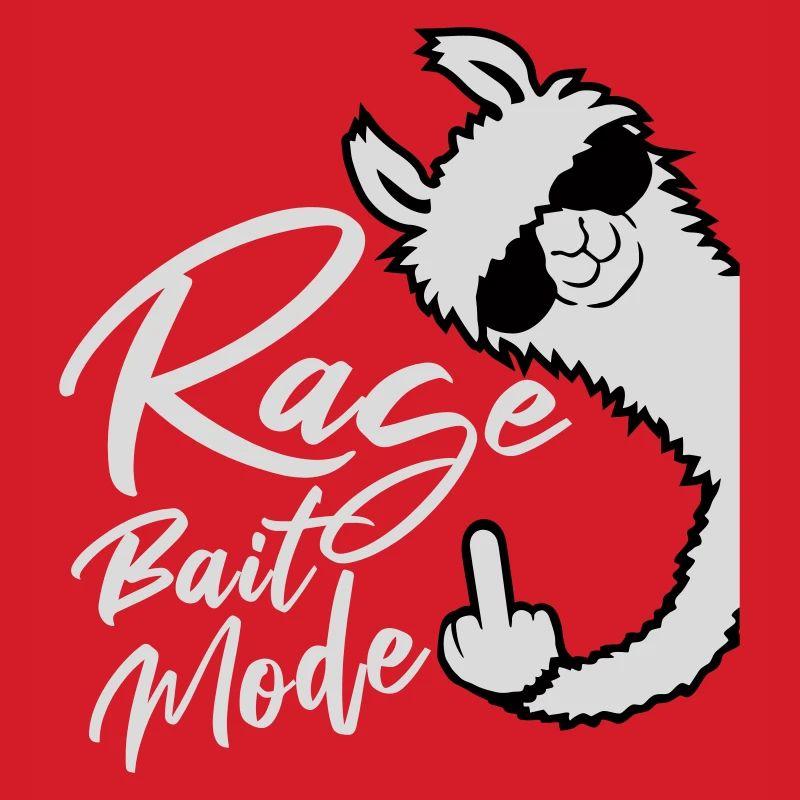 Rage Bait Llama Alpaca Sunglasses Middle Finger