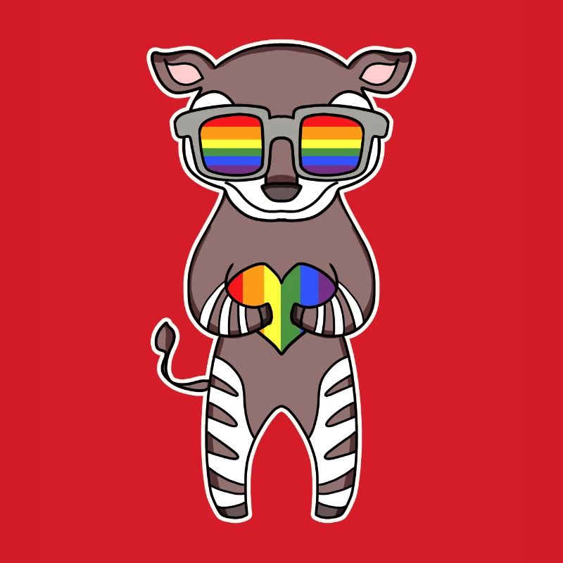 Regenbogen - Okapi mit Brille