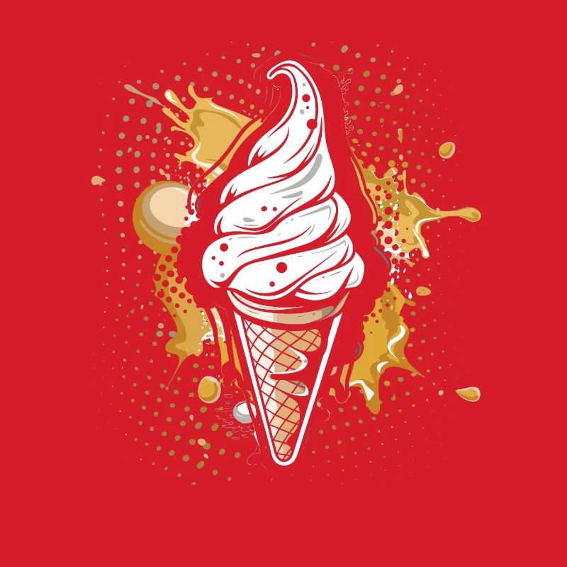 Cornet de crème glacée Éclaboussures de couleur