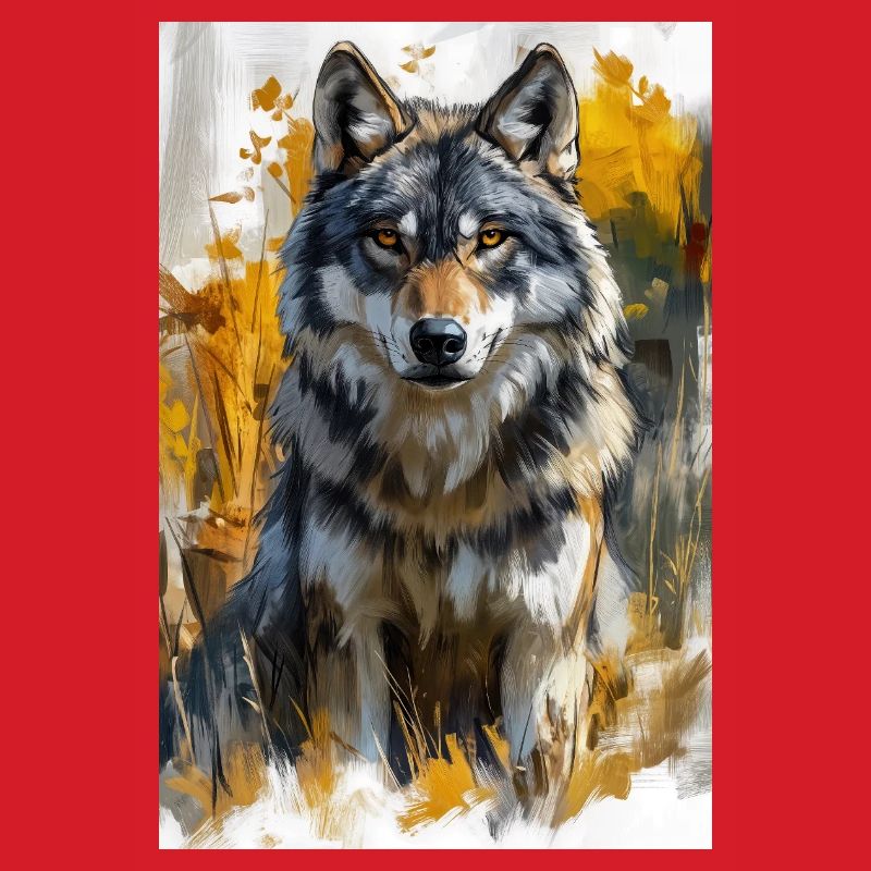Illustration eines Wolfes