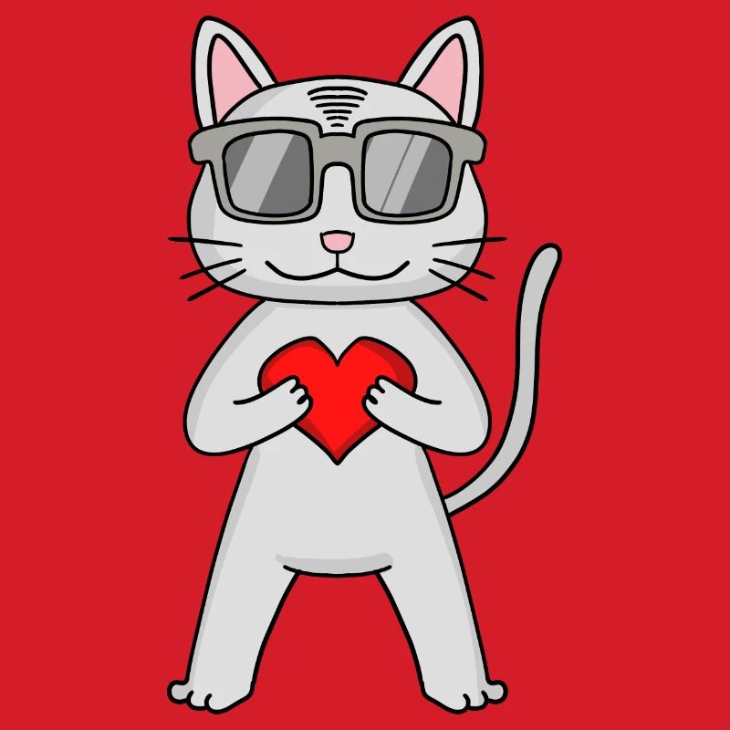 Devon Rex mit Sonnenbrille und Herz