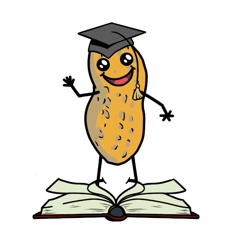 Peanut scholar student learn book teacher nut
