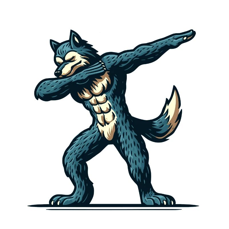 Dabbing Werewolf Funny Dabbing Design