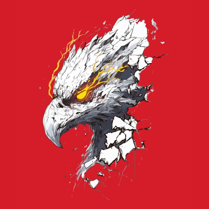 Cyborg eagle with laser vision breaks through wall