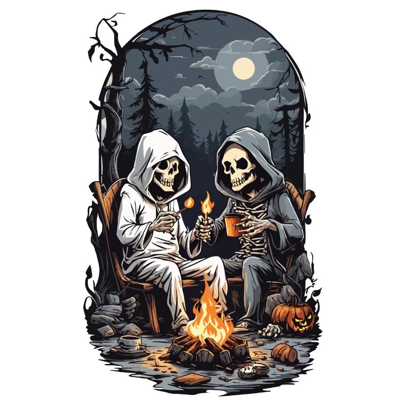 Conception de feu de camp squelette de camping Halloween