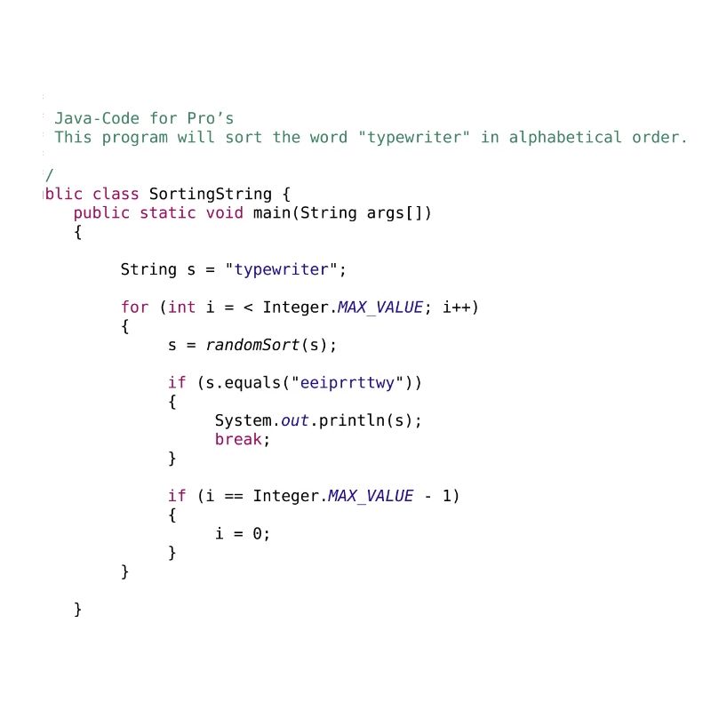 lustiger Java Code zum Sortieren