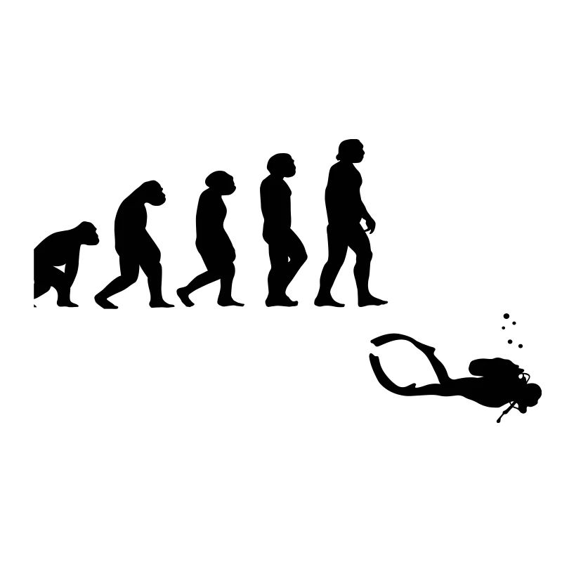 Evolution Tauchen mit Gerät