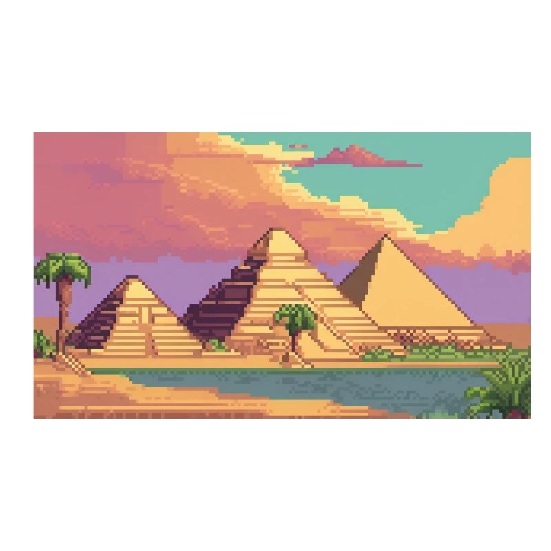Gizeh, Égypte - Pixel Art