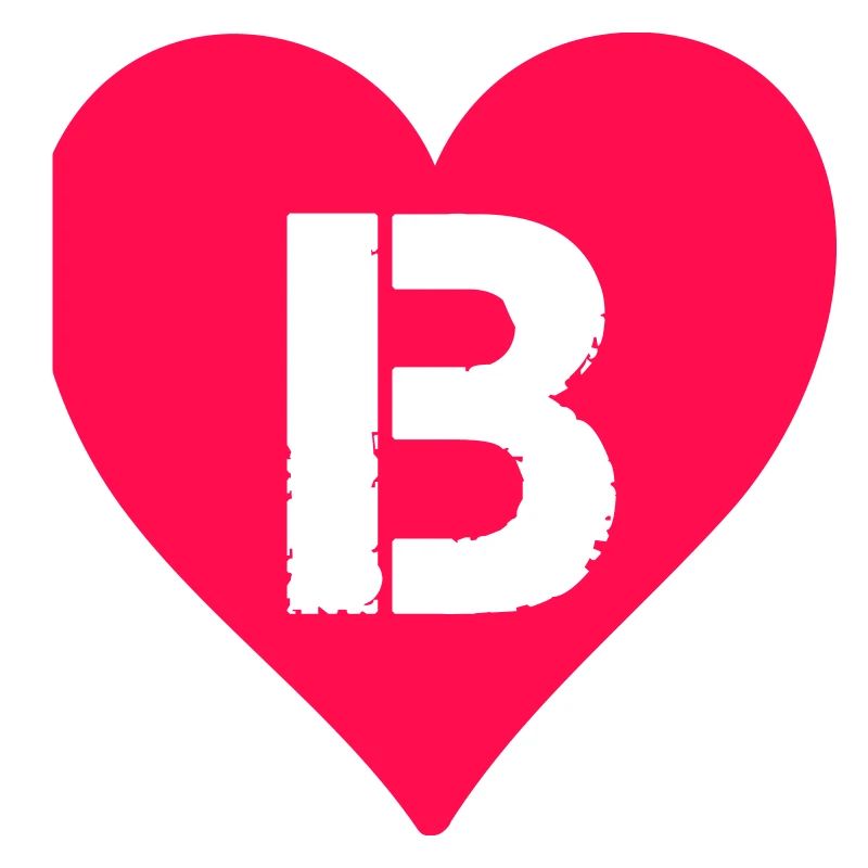 Heart Letter B