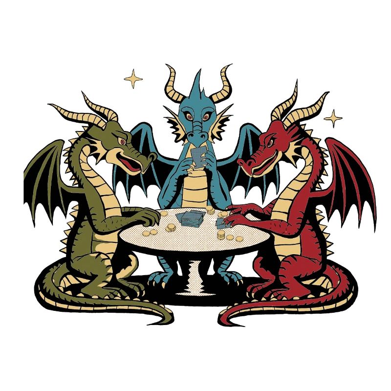 Dragons playing cards