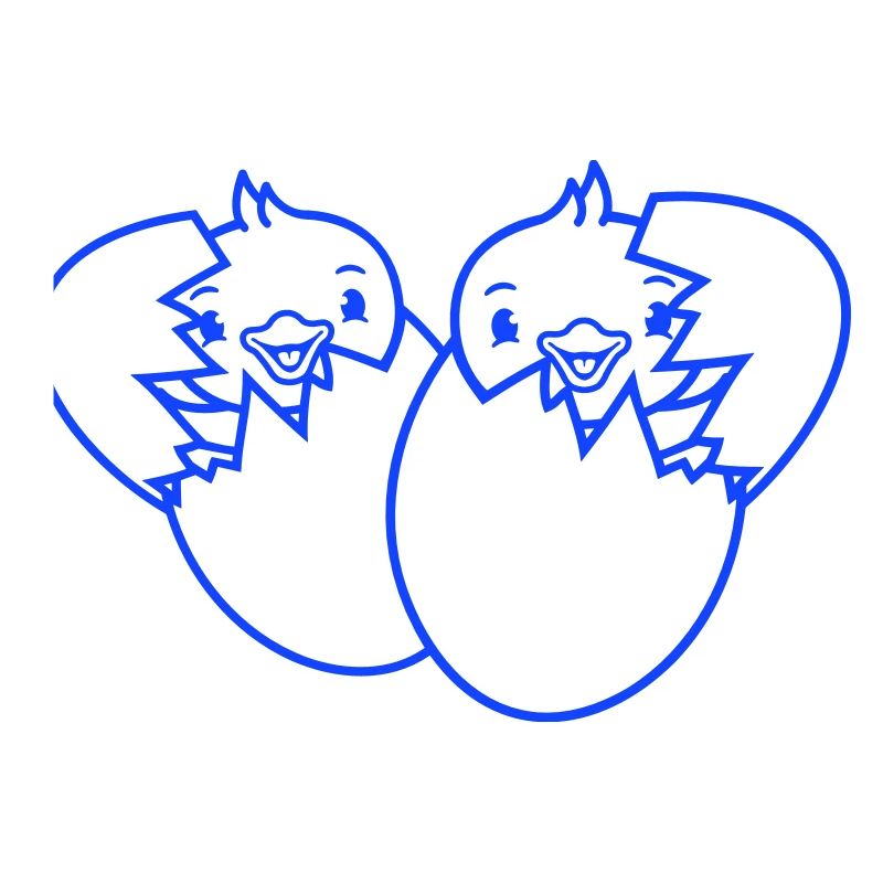 2 Birds Two Chicks Egg Hatch Born Eggshell
