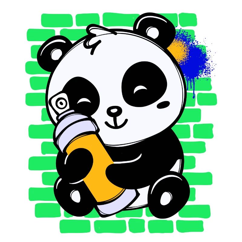Graffiti Panda Drawing Illustration Spray Can