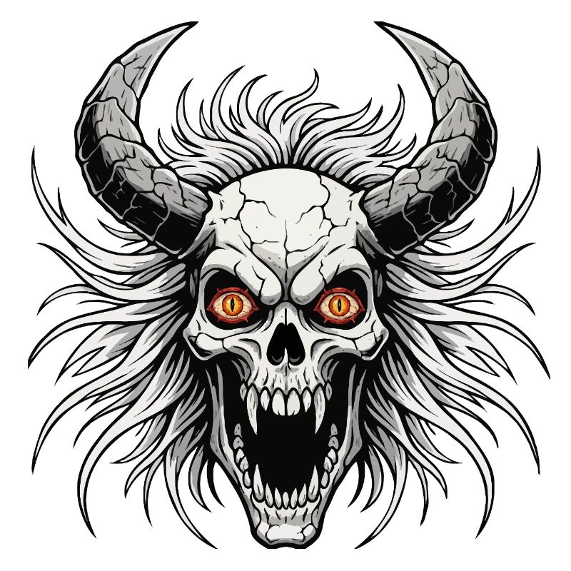 Devil skull with horns