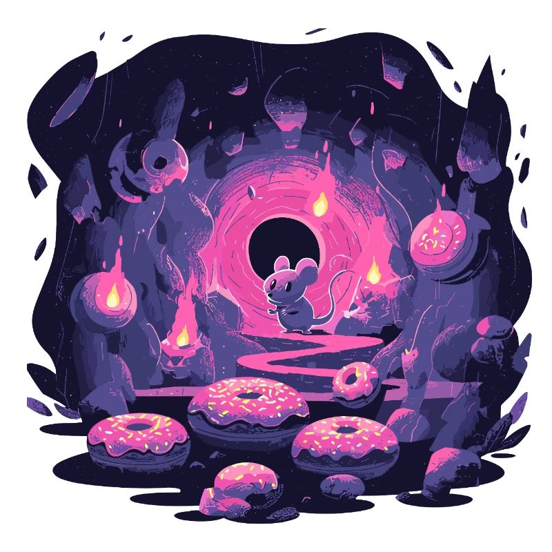 Neon Mouse Cave with Donuts