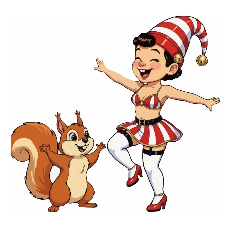 Leprechaun-Mädchen mit Eichhörnchen