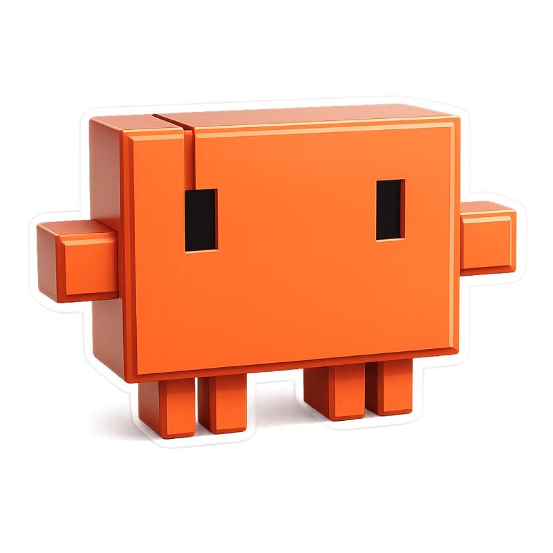 Claude Code Pixel 3D Maskottchen süßer Dev-Aufkleber